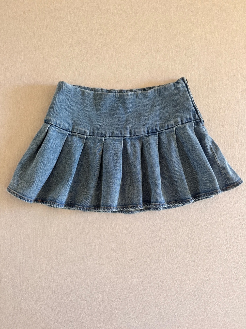Vintage Y2K bp Denim Pleated Skater Mini Skirt - 99% Cotton
